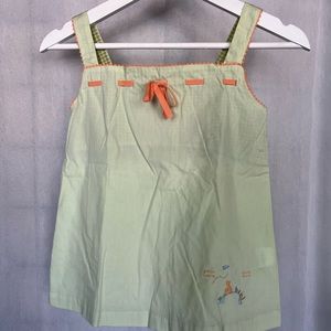 JACADI girls blouse with straps. 8 years.
